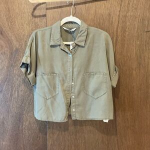 Zara Denim Basics Crop Shirt